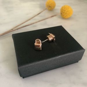 Michael Kors Rose Gold LOCK stud earrings